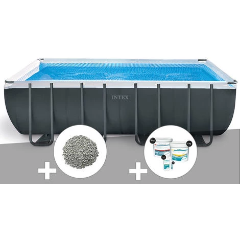 Kit Piscine Tubulaire Intex Ultra XTR Frame Rectangulaire 5,49 X 2,74 X 1,32 M + 10 Kg De Zéolite + Kit De Traitement Au Chlore - Gris 3 Kit Piscine Tubulaire Intex Ultra XTR Frame Rectangulaire 5,49 X 2,74 X 1,32 M + 10 Kg De Zéolite + Kit De Traitement Au Chlore - Gris