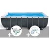 Kit Piscine Tubulaire Intex Ultra XTR Frame Rectangulaire 5,49 X 2,74 X 1,32 M + Kit De Traitement Au Chlore + Kit D'entretien - Gris -Piscine Soldes Boutique 10541319 1