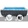 Kit Piscine Tubulaire Intex Ultra XTR Frame Rectangulaire 5,49 X 2,74 X 1,32 M + Kit De Traitement Au Chlore + Pompe à Chaleur - Gris -Piscine Soldes Boutique 10541321 1