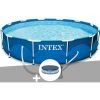 Kit Piscine Tubulaire Intex Metal Frame Ronde 3,66 X 0,76 M + Bâche De Protection - Bleu -Piscine Soldes Boutique 10541361 1