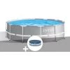 Kit Piscine Tubulaire Intex Prism Frame Ronde 3,66 X 1,22 M + Bâche De Protection - Gris -Piscine Soldes Boutique 10541371 1