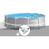 Kit Piscine Tubulaire Intex Prism Frame Ronde 3,66 X 1,22 M + Kit De Traitement Au Chlore - Gris -Piscine Soldes Boutique 10541374 1