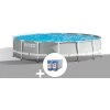Kit Piscine Tubulaire Intex Prism Frame Ronde 4,57 X 1,07 M + 6 Cartouches De Filtration - Gris -Piscine Soldes Boutique 10541380 1