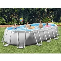 Piscine Tubulaire Prism Frame Ovale 5,03 X 2,74 X 1,22 M - Intex - Gris -Piscine Soldes Boutique 10541496 2