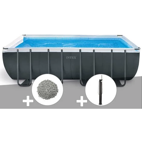 Kit Piscine Tubulaire Intex Ultra XTR Frame Rectangulaire 5,49 X 2,74 X 1,32 M + 10 Kg De Zéolite + Douche Solaire - Gris 3 Kit Piscine Tubulaire Intex Ultra XTR Frame Rectangulaire 5,49 X 2,74 X 1,32 M + 10 Kg De Zéolite + Douche Solaire - Gris