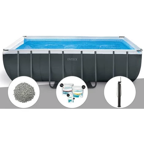 Kit Piscine Tubulaire Intex Ultra XTR Frame Rectangulaire 5,49 X 2,74 X 1,32 M + 10 Kg De Zéolite + Kit De Traitement Au Chlore + Douche Solaire - Gris 3 Kit Piscine Tubulaire Intex Ultra XTR Frame Rectangulaire 5,49 X 2,74 X 1,32 M + 10 Kg De Zéolite + Kit De Traitement Au Chlore + Douche Solaire - Gris