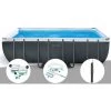 Kit Piscine Tubulaire Intex Ultra XTR Frame Rectangulaire 5,49 X 2,74 X 1,32 M + Kit De Traitement Au Chlore + Kit D'entretien + Douche Solaire - Gris