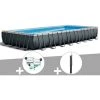 Kit Piscine Tubulaire Intex Ultra XTR Frame Rectangulaire 9,75 X 4,88 X 1,32 M + Kit De Traitement Au Chlore + Douche Solaire - Gris -Piscine Soldes Boutique 11092104 1