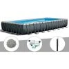 Piscine Tubulaire Intex Ultra XTR Frame Rectangulaire 9,75 X 4,88 X 1,32 M + 20 Kg De Zéolite + Traitement Au Chlore + Douche - Gris
