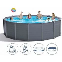 INTEX Piscine Avec Panneau En Graphite 26384 Ex 28382 478x124 Cm Ronde 10 INTEX Piscine Avec Panneau En Graphite 26384 Ex 28382 478x124 Cm Ronde -Piscine Soldes Boutique 11177991 4