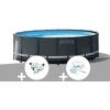Kit Piscine Tubulaire Intex Ultra XTR Frame Ronde 5,49 X 1,32 M + Kit De Traitement Au Chlore + Kit D'entretien - Gris