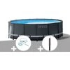 Kit Piscine Tubulaire Intex Ultra XTR Frame Ronde 5,49 X 1,32 M + Kit D'entretien + Douche Solaire - Gris