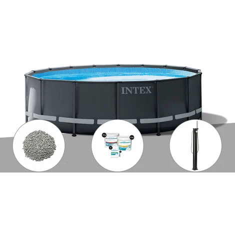 Kit Piscine Tubulaire Intex Ultra XTR Frame Ronde 5,49 X 1,32 M + 20 Kg De Zéolite + Kit De Traitement Au Chlore + Douche Solaire - Gris 3 Kit Piscine Tubulaire Intex Ultra XTR Frame Ronde 5,49 X 1,32 M + 20 Kg De Zéolite + Kit De Traitement Au Chlore + Douche Solaire - Gris