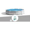 Kit Piscine Tubulaire Intex Prism Frame Ronde 3,05 X 0,76 M + Kit De Traitement Au Chlore - Gris -Piscine Soldes Boutique 11340550 1