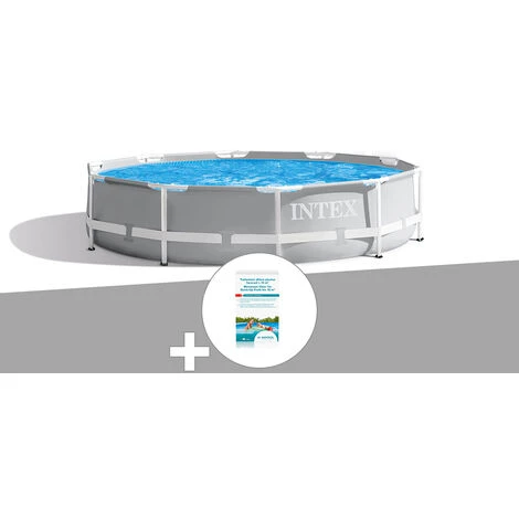 Kit Piscine Tubulaire Intex Prism Frame Ronde 3,66 X 0,76 M + Kit De Traitement Au Chlore - Gris 3 Kit Piscine Tubulaire Intex Prism Frame Ronde 3,66 X 0,76 M + Kit De Traitement Au Chlore - Gris