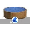 Kit Piscine Acier Aspect Bois Gré Sicilia Ronde 3,20 X 1,22 M + Bâche à Bulles - Aspectbois