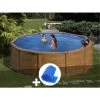 Kit Piscine Acier Aspect Bois Gré Mauritius Ronde 3,70 X 1,32 M + Bâche à Bulles - Aspectbois -Piscine Soldes Boutique 11509885 1