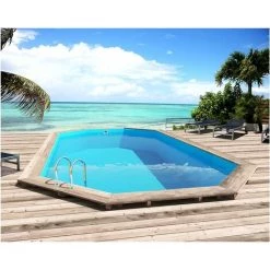 HABITAT ET JARDIN Piscine Bois "Sao Paulo" - 6.57 X 4.07 X 1.20 M + Pompe à Chaleur Réversible "Simplicity By Hayward" ON/OFF - 5 KW - Blanc -Piscine Soldes Boutique 11573226 3