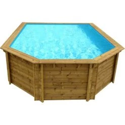 HABITAT ET JARDIN Piscine Bois " Lorca " - 6.38 X 4.57 X 1.45 M -Piscine Soldes Boutique 11573228 2