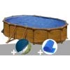 Kit Piscine Acier Aspect Bois Gré Mauritius Ovale 5,27 X 3,27 X 1,32 M + Bâche Hiver + Bâche à Bulles - Aspectbois -Piscine Soldes Boutique 11617463 1