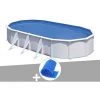 Kit Piscine Acier Blanc Gré Fidji Ovale 5,27 X 3,27 X 1,22 M + Bâche à Bulles - Blanc