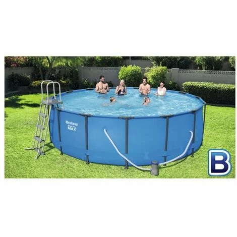 BESTWAY Piscine Tubulaire Ronde Grise Steel Pro Max Ø3.66 X H.1.22 M 4 BESTWAY Piscine Tubulaire Ronde Grise Steel Pro Max Ø3.66 X H.1.22 M – Image 2