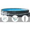 Kit Piscine Tubulaire Intex Ultra XTR Frame Ronde 7,32 X 1,32 M + Kit D'entretien + Kit De Traitement Au Chlore + Douche Solaire - Gris