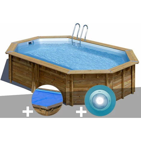 Kit Piscine Bois Gré Cannelle 5,35 X 3,35 X 1,17 M + Bâche à Bulles + Spot 3 Kit Piscine Bois Gré Cannelle 5,35 X 3,35 X 1,17 M + Bâche à Bulles + Spot