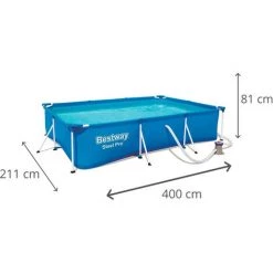 Piscine Hors-sol Tubulaire Pour Enfants Bestway Family Splash Frame Pool 400x211x81 Cm Filtre à Cartouche De 1.249 Litres/heure -Piscine Soldes Boutique 11989086 4