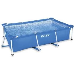 INTEX Piscine Tubulaire Rectangulaire Frame - L. 220 X H. 60 Cm - 220 X 150 X 60 - Bleu
