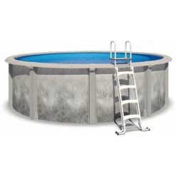 TRIGANO Piscine Hors Sol Acier Et Résine Ronde Ø 4,55 X 1,32 M Gris Dégradé LIBERTY