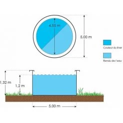 TRIGANO Piscine Hors Sol Acier Et Résine Ronde Ø 4,55 X 1,32 M Gris Dégradé LIBERTY -Piscine Soldes Boutique 12436087 3
