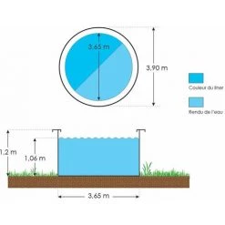 TRIGANO Piscine Hors Sol Acier Ronde Ø 3,65 X 1,20 M Aspect Bois CANYON -Piscine Soldes Boutique 13140327 3