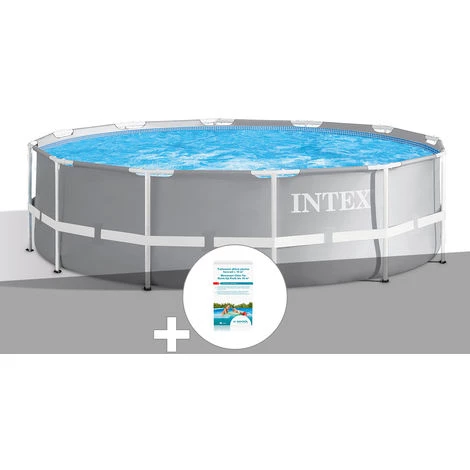 Kit Piscine Tubulaire Intex Prism Frame Ronde 3,66 X 0,99 M + Kit De Traitement Au Chlore - Gris 3 Kit Piscine Tubulaire Intex Prism Frame Ronde 3,66 X 0,99 M + Kit De Traitement Au Chlore - Gris