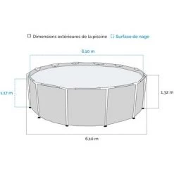 Piscine Tubulaire Ronde Intex Prism Frame 6,10 X 1,32 M - Gris -Piscine Soldes Boutique 13317104 3