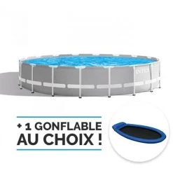 Piscine Tubulaire Ronde Intex Prism Frame 6,10 X 1,32 M - Gris -Piscine Soldes Boutique 13317104 4
