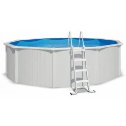 TRIGANO Piscine Hors Sol Acier Ronde Ø 4,55 X 1,20 M Blanche SAPHIR