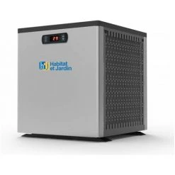 HABITAT ET JARDIN Piscine Bois " Miami " - 4.86 X 3.36 X 1.20 M + Mini Pompe à Chaleur 3.5kW - Métal - Gris -Piscine Soldes Boutique 1511333 2