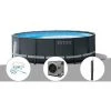 Kit Piscine Tubulaire Intex Ultra XTR Frame Ronde 4,88 X 1,22 M + Kit D'entretien + Pompe à Chaleur + Douche Solaire - Gris -Piscine Soldes Boutique 16232468 1