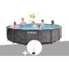 Kit Piscine Tubulaire Intex Baltik Ronde 4,57 X 1,22 M + Douche Solaire - Gris