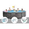 Kit Piscine Tubulaire Intex Baltik Ronde 4,57 X 1,22 M + 6 Cartouches De Filtration + Kit D'entretien + Kit De Traitement Au Chlore - Gris