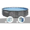 Kit Piscine Tubulaire Intex Baltik Ronde 5,49 X 1,22 M + 6 Cartouches De Filtration + Bâche à Bulles - Gris -Piscine Soldes Boutique 16931007 1