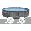 Kit Piscine Tubulaire Intex Baltik Ronde 5,49 X 1,22 M + Kit D'entretien + Kit De Traitement Au Chlore - Gris -Piscine Soldes Boutique 16931013 1