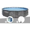 Kit Piscine Tubulaire Intex Baltik Ronde 5,49 X 1,22 M + Bâche à Bulles + Douche Solaire - Gris -Piscine Soldes Boutique 16931015 1