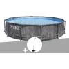 Kit Piscine Tubulaire Intex Baltik Ronde 5,49 X 1,22 M + Douche Solaire - Gris