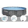 Kit Piscine Tubulaire Intex Baltik Ronde 5,49 X 1,22 M + 6 Cartouches De Filtration + Kit D'entretien + Douche Solaire - Gris -Piscine Soldes Boutique 16931021 1