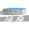 Kit Piscine Tubulaire Intex Prism Frame Ronde 5,49 X 1,22 M + 6 Cartouches De Filtration + Kit De Traitement Au Chlore - Gris -Piscine Soldes Boutique 18022569 1