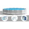 Kit Piscine Tubulaire Intex Prism Frame Ronde 5,49 X 1,22 M + 6 Cartouches De Filtration + Kit D'entretien + Bâche à Bulles - Gris