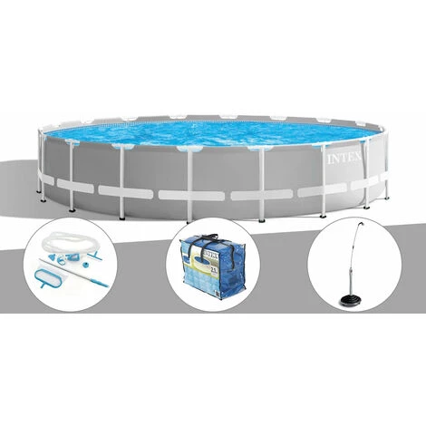 Kit Piscine Tubulaire Intex Prism Frame Ronde 5,49 X 1,22 M + Kit D'entretien + Bâche à Bulles + Douche Solaire - Gris 3 Kit Piscine Tubulaire Intex Prism Frame Ronde 5,49 X 1,22 M + Kit D'entretien + Bâche à Bulles + Douche Solaire - Gris