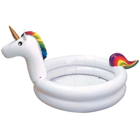 JET_LAG Piscinette Gonflable Licorne 130 Cm Blanc - Blanc 3 JET_LAG Piscinette Gonflable Licorne 130 Cm Blanc - Blanc